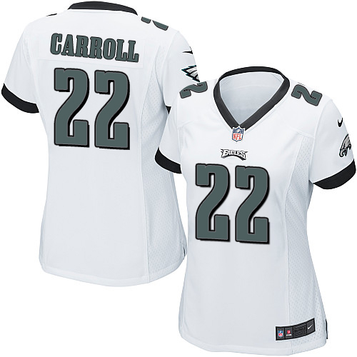 Women's Game Nolan Carroll Nike Jersey White Road - #22 NFL Philadelphia Eagles